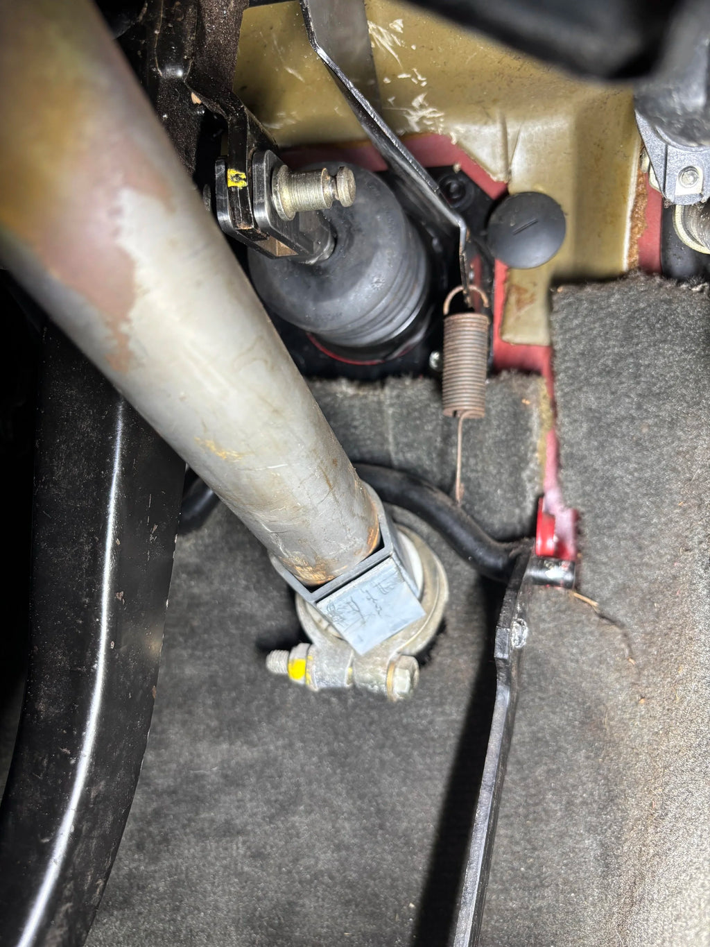 Brake booster clevis installed in car